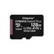KINGSTON 128GB microSDXC CANVAS Plus Memory Card 150MB/s Read, UHS-I Speed Class, U1, V10, A1 - bez adaptéru