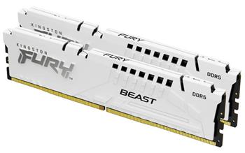 KINGSTON 64GB 6000MT/s DDR5 CL30 DIMM (Kit of 2) FURY Beast White RGB EXPO