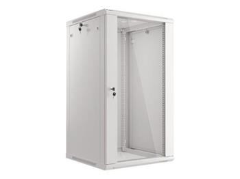 LANBERG 19" RACKOVÁ SKŘÍŇ PRO MONTÁŽ NA STĚNU 22U/600X600 (v rozloženém stavu) S PROSKLENÝMI DVEŘMI ŠEDÁ V2