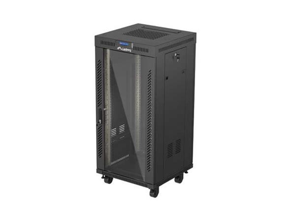 LANBERG INSTALAČNÍ RACK 19" 24U 600X600 ČERNÉ SKLENĚNÉ DVEŘE LCD (FLAT PACK) V2