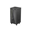 LANBERG INSTALAČNÍ RACK 19" 24U 600X600 ČERNÉ SKLENĚNÉ DVEŘE LCD (FLAT PACK) V2