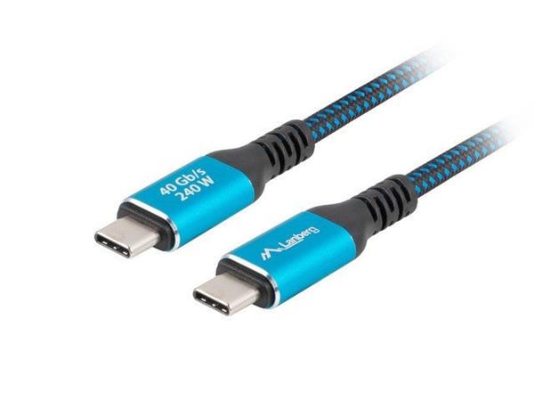 Lanberg KABEL USB-C M/M 4.0 1,5 M 240W 8K 60HZ ČERNO-MODRÝ