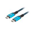 Lanberg KABEL USB-C M/M 4.0 1,5 M 240W 8K 60HZ ČERNO-MODRÝ