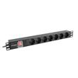 LANBERG NAPÁJECÍ DISTRIBUČNÍ JEDNOTKA (PDU) 19" 1U 10A 2M C14-> 7X SCHUKO ZÁSUVKY ČERNÁ C14