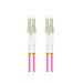 LANBERG optický patch cord MM LC/UPC-LC/UPC duplex 5m LSZH OM4 50/125 průměr 3mm, barva magenta