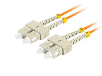 LANBERG optický patch cord MM SC/UPC-SC/UPC duplex 5m LSZH OM2 50/125 průměr 3mm, barva oranžová