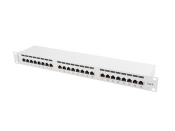 LANBERG PATCH PANEL 24 PORTŮ 1U 19" CAT.6 FTP STÍNĚNÝ ŠEDÝ