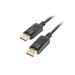 LANBERG připojovací kabel DisplayPort 1.2 M/M, 4K@60Hz, délka 0,5m, černý, se západkou, zlacené konektory