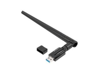 LANBERG USB ADAPTÉR BEZDRÁTOVÁ SÍŤOVÁ KARTA NC-1200-WIE AC1200 DUAL BAND 1X INTERNÍ + 1X EXTERNÍ ANTÉNA