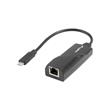 LANBERG USB->RJ45 ETHERNET ADAPTÉR SÍŤOVÁ KARTA USB-C 3.1 1X RJ45 1GB KABEL