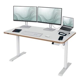 LEITZ Výškově nastavitelný elektrický ergonomický stůl Ergo bílý 140x80 cm - deska 67740001