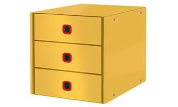 LEITZ Zásuvkový box Click&Store COSY, 3 zásuvky, teplá žlutá