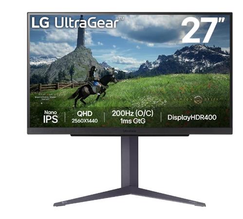 LG 27GS85Q-B gaming 27" IPS 2560x1440/400cd/1ms/1000:1/180Hz/2xHDMI/DP/HDR10/FreeSync/Flicker Safe/Tilt/Heigh/Pivot/VESA