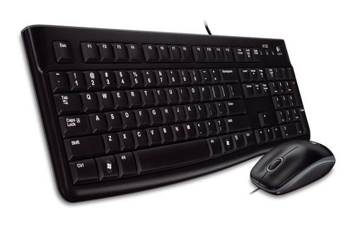 Logitech klávesnice s myší Desktop MK120, CZ/SK, USB, černá