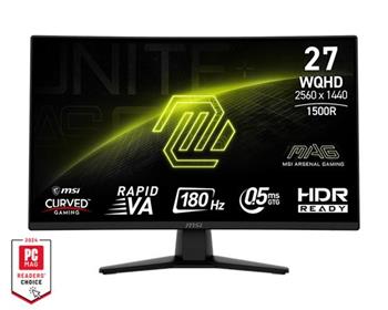 MSI Gaming monitor MAG 274CQF, 27" Rapid VA zakřivený/2560x1440 WQHD/180Hz/0,5ms