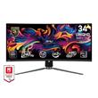 MSI Gaming monitor MPG 341CQPX QD-OLED, 34,18" QD-OLED zakřivený/3440x1440 (UWQHD)/240Hz/0,03ms/2xHDMI/DP/USB-A,B,C/Výškově nast.