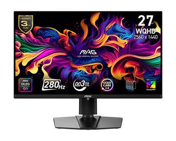 MSI MAG 271QP QD-OLED X28 gaming monitor 26,5" QD-OLED/2560x1440 (WQHD)/280Hz/0,