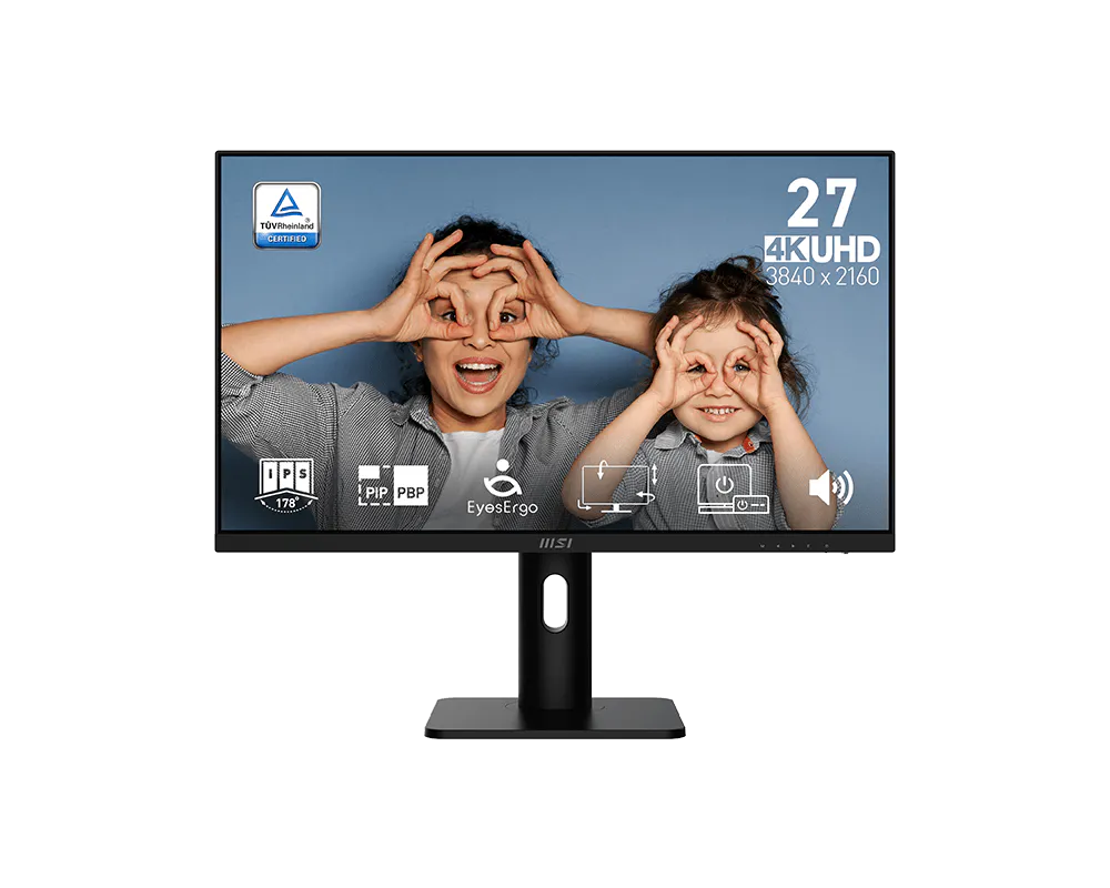 MSI monitor PRO MP273UP E6 27" IPS/3840x2160 UHD/60Hz/4ms/2xHDMI/DP/výšk. nastavitelný/pivot/černá