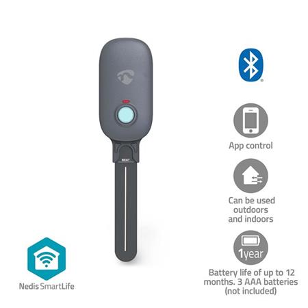 Nedis BTSM1GY- Měřič vlhkosti půdy SmartLife | Bluetooth® | Napájení z baterie | IP55 | 0 - 100 % | Android™ / IOS