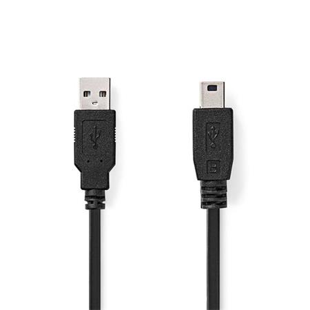 Nedis CCGL60300BK10 - USB Kabel | USB 2.0 | USB-A Zástrčka | USB Mini-B 5 pinů Zástrčka | 1.00 m | Černá