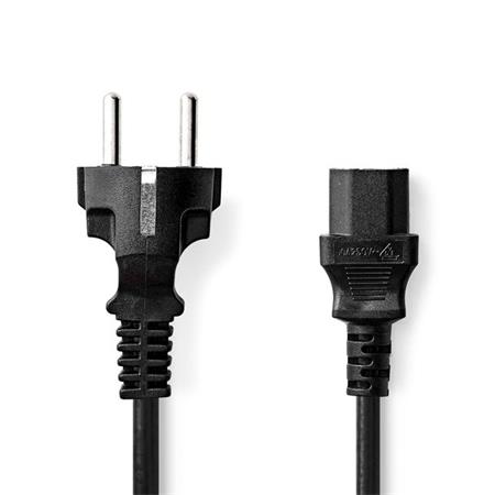Nedis CEGL10030BK100- Napájecí Kabel | Typ F Zástrčka | IEC-320-C13 | Přímý | Přímý | 10.0 m | Černá