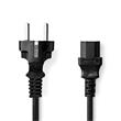 Nedis CEGL10030BK100- Napájecí Kabel | Typ F Zástrčka | IEC-320-C13 | Přímý | Přímý | 10.0 m | Černá