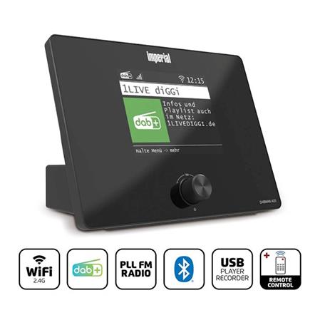 Nedis DABMANI420BK - Imperial Kompaktní hybridní rádio (internet, DAB+, FM Hi-Fi tuner) s Bluetooth®