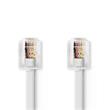 Nedis TCGL90200WT20 - Telefonní Kabel | RJ11 Zástrčka - RJ11 Zástrčka | Plochý | 2 m | Bílá