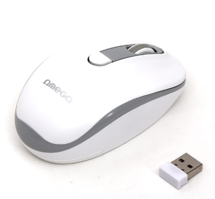 OMEGA MOUSE WIRELESS 1000/1200/1600 DPI WHITE-GREY