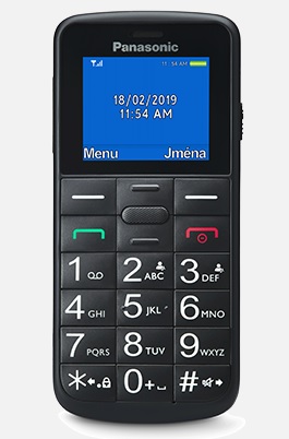 Panasonic KX-TU110EXB mobilní telefon pro seniory - barevný displej, Dual Sim, microSD, černý