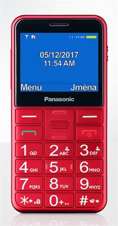 Panasonic KX-TU155EXRN mobilní telefon pro seniory -barevný displej 2,3", fotoaparát, microSD/microSDHC, USB, červený