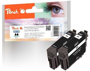 PEACH kompatibilní cartridge Epson 502BK black ,(C13T02V14010) TwinPack, 2x6.2ml