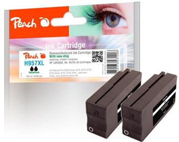 PEACH kompatibilní cartridge HP No. 957XL, černá, Twin-Pack2x64ml