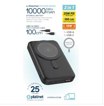 PLATINET PLATINET POWER BANK 10000 MAH 20W PD WIRELESS CHARGING