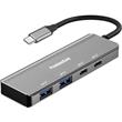 PremiumCord 5G SuperSpeed Hub USB-C na 2x USB 3.2 C +2x USB 3.2 A, Aluminum
