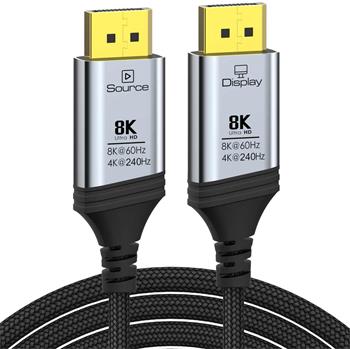 PremiumCord 8K Optický DisplayPort 1.4 přípojný kabel M/M, zlacené zastříknuté konektory, 10m