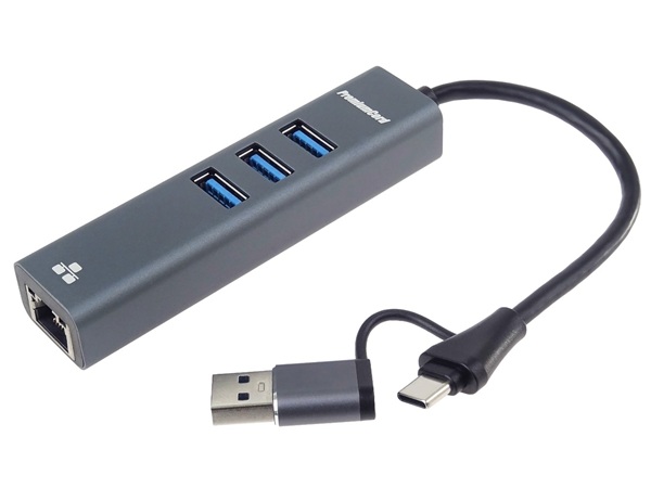 PremiumCord Adapter USB-C a USB-A na Gigabit 10/100/1000Mbps + 3x USB3.2 konektor