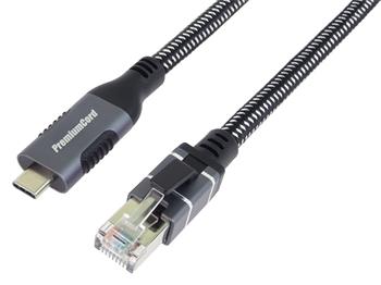 PremiumCord Ethernetový kabel USB-C -> LAN RJ45 10/100/1000 MBIT 1m