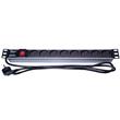 PremiumCord Panel napájecí 1U do 19" racku, 8x230V, 2m kabel, vypínač
