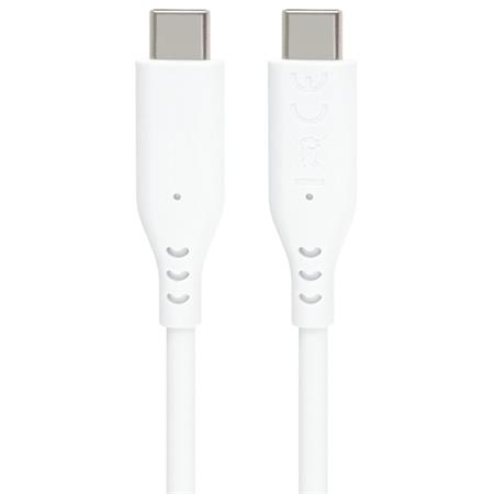 PremiumCord Silikonový kabel s konektory USB-C 60W 480Mbps bílý extra měkký 1,5m