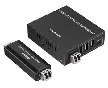 PremiumCord USB 3.2 5Gbps Super-speed 4-portový 150m Multi-mode optický extender
