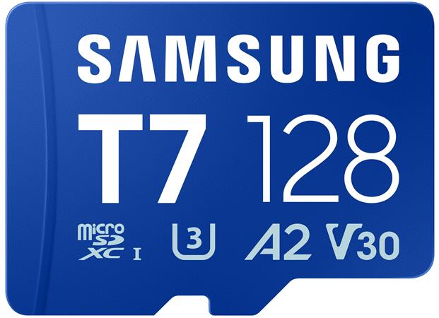 Samsung T7/Micro SDXC/128GB/UHS-I U3 / Class 10/Modrá + Adaptér