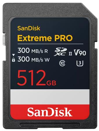 SanDisk Extreme PRO, 512GB SD UHS-II (V90)