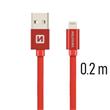 SWISSTEN DATA CABLE USB / LIGHTNING TEXTILE 0,2M RED