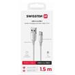 SWISSTEN DATOVÝ KABEL TEXTILE II USB / USB-C 1,5 M BÍLÝ