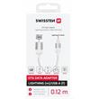 SWISSTEN OTG ADAPTÉR TEXTILE LIGHTNING (samec) / USB-A (samice) 0,12 M BÍLÝ