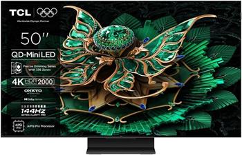 TCL 50C7K SMART TV 50" QLED/4K UHD/Mini LED/144Hz/4xHDMI/USB/LAN/GoogleTV