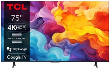 TCL 75V6B SMART TV 75" LED/4K UHD/Direct LED/3xHDMI/2xUSB/LAN/GoogleTV