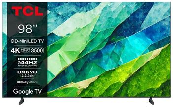 TCL 98C855 SMART TV 98" QLED/4K UHD/Mini LED/4xHDMI/144Hz/2xUSB/LAN/GoogleTV