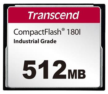 Transcend 512MB INDUSTRIAL TEMP CF180I CF CARD, (MLC) paměťová karta (SLC mode),